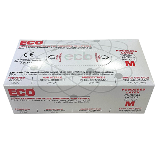 ECO PUDRALI LATEKS MUAYENE ELDİVENİ MEDIUM (M) 20 Lİ